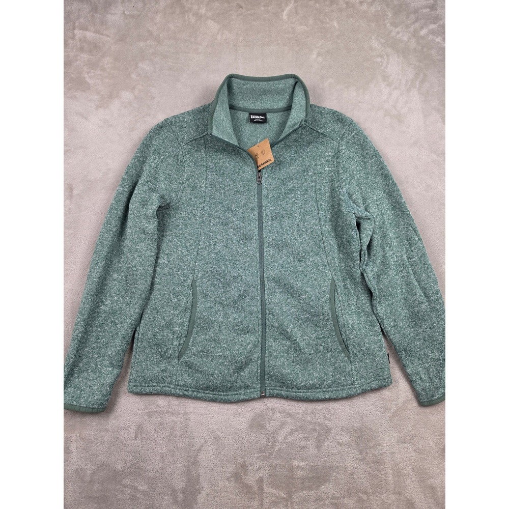 Eddie Bauer Heathered Seafoam Green Full-Zip Knit Jacket